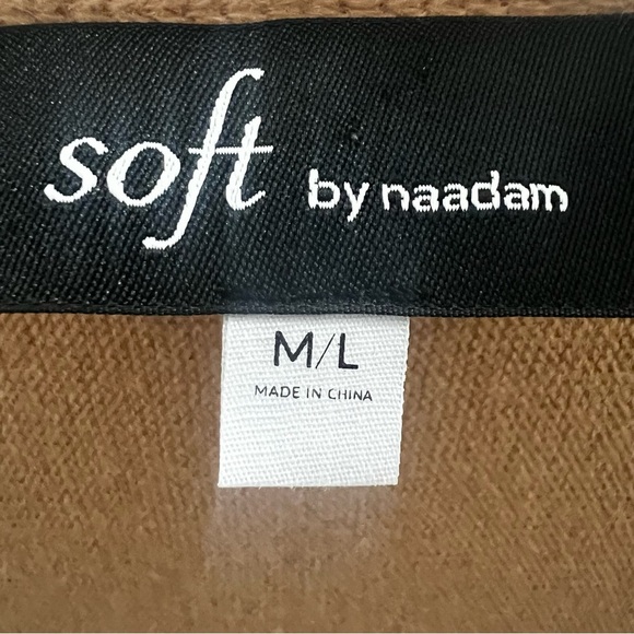 Soft by Naadam 100% Cashmere Ombre Poncho Sweater Camel M/L Lagenlook Chic - Picture 6 of 8